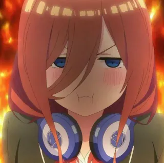 💙 623e6a77 アニメ, 女の子, ヘッドホン, 怒り, 真剣 telegram sticker