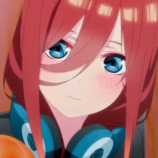 💙 cf5f787c Miku Nakano The Quintessential Quintuplets アニメ, かわいい, ヘッドホン, 中野三玖, 五等分の花嫁 telegram sticker