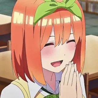 🧩 49a8652b Yotsuba Nakano The Quintessential Quintuplets Anime, sonriendo, linda, feliz, chica, Yotsuba Nakano, Las Quintillizas telegram sticker