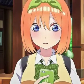 🧩 a39568c3 Yotsuba Nakano The Quintessential Quintuplets Anime, Chica, pelo naranja, escolar, linda, chica anime telegram sticker