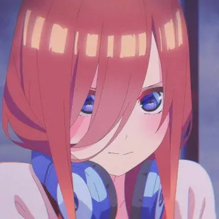 🌿 081556e4 动漫, 女孩, 耳机, 微笑, 可爱 telegram sticker