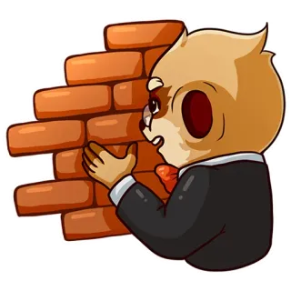 🤬 af061113 мультфильм, животное, костюм, кирпичная стена telegram sticker
