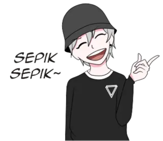 😆 72dcd487 SEPIK SEPIK~ 动漫男孩, 卡通, 微笑, 可爱, 塞皮克 telegram sticker