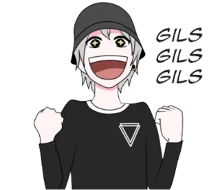 😄 844e3ebc GILS GILS GILS 动漫, 卡通, 欢呼, 兴奋, 开心 telegram sticker