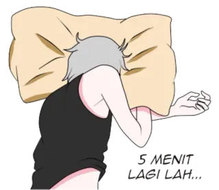 💤 982939fc 5 MENIT LAGILAH... 睡眠, 睡觉, 疲惫, 懒惰, 午睡 telegram sticker
