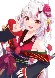 🖖 0721b2c9 Anime, Desenho animado, Mangá, Vtuber, Oni, Sinal de paz, Kawaii whatsapp sticker