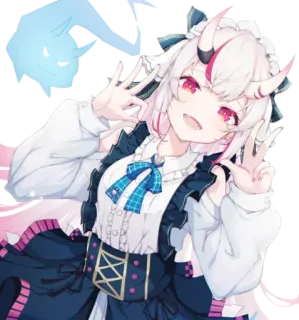 ☺️ c60a0f75 Anime, Maid, Chifres, Fofo, Kawaii, Garota whatsapp sticker