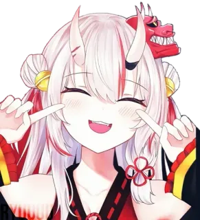 ☺️ caa97e9a Anime, Mangá, Demônio, Bonito, Kawaii, Japonês, Garota, Personagem whatsapp sticker