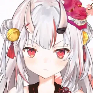 😡 a49db867 Anime, Vtuber, Oni, Máscara, Chifres, Fofo whatsapp sticker