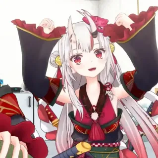 👀 cce277fe anime, vtuber, personagem, garota, fofa, chifres whatsapp sticker