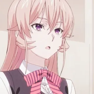 🥘 150e0f43 Anime, Garota, cabelo rosa, retrato, desenho animado telegram sticker