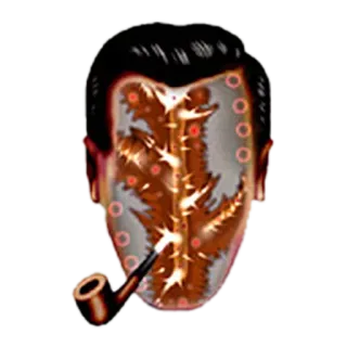 🤨 730e3829 pipe, smoking, tobacco, face, head telegram sticker