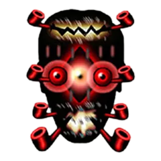 😙 fe384871 mask, tribal, red, black, glowing, ominous telegram sticker