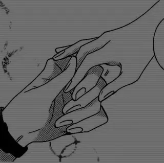 🖤 dc5f76b2 손, 손 잡기, 관계, 사랑, 흑백, 아트, 스케치 telegram sticker
