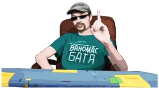 ☝ c15fa867 BAHOMAC БАТЯ 男人, 太阳镜, 帽子, 卡通, 艺术, 人 telegram sticker