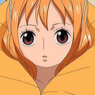 🍊 9feaa8ae Nami One Piece anime, cartoon, orange hair, female, Nami, One Piece, pirate whatsapp sticker
