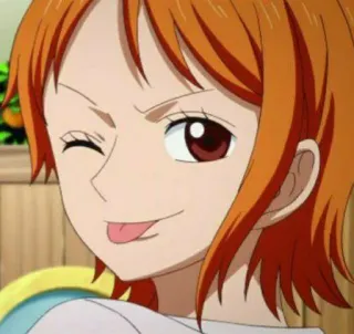 👑 3d3fb0bb Nami One Piece Anime, One Piece, Nami, Personaggio, Occhiolino telegram sticker