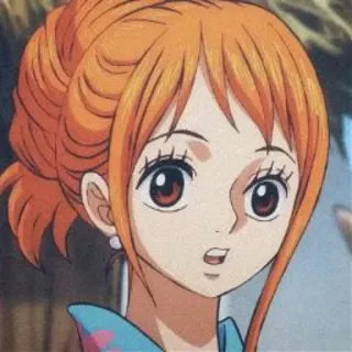 👑 3e8863b3 Nami One Piece Anime, Personaggio, Donna, Cartone animato, capelli arancioni, Illustrazione telegram sticker
