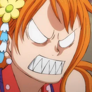 π c8018a56 Nami One Piece angry, anime, manga, Nami, cartoon, one piece telegram sticker