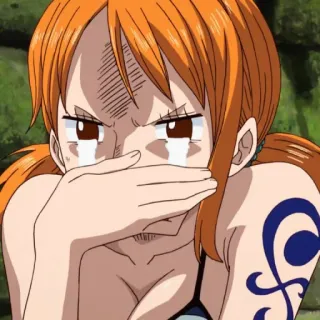 π cbafcf64 Nami One Piece anime, crying, upset, one piece, nami telegram sticker