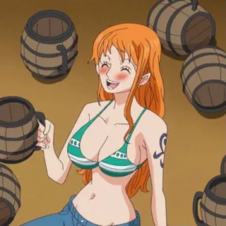 π₯° e307d1ba Nami One Piece anime, pirate, girl, happy, manga telegram sticker