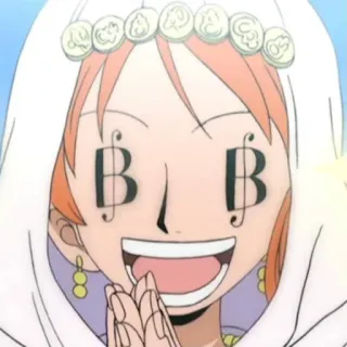 π€ fe3b9834 Nami One Piece anime, manga, wedding, money, greedy telegram sticker