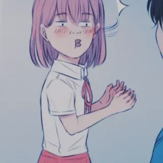 🍧 91639970 B anime, cewek, bertepuk tangan, tersipu telegram sticker