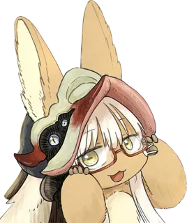 🤓 1ba27156 Nanachi Made in Abyss Animé, Manga, Mignon, Lapin, Lunettes, Personnage telegram sticker