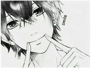 😊 199eda8f smile anime, manga, ragazzo, sorriso telegram sticker