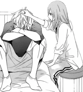 😊 6e445c0c Anime, Manga, Tristezza, Conforto, Illustrazione, Amicizia telegram sticker