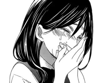 😭 b60c69b5 piangere, triste, anime, ragazza, manga, emotivo telegram sticker