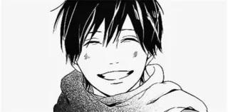 😁 e92c3b24 anime, manga, sorridente, ragazzo, felice, schizzo telegram sticker