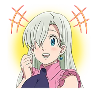 💡 d39bfdff Elizabeth Liones Seven Deadly Sins Anime, Elizabeth Liones, Senang, Berkedip, Kartun whatsapp sticker