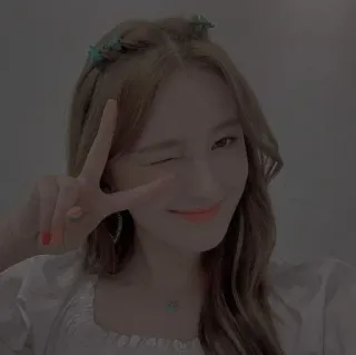 ✨ a241a588 symbole paix, clin d'oeil, femme, fille, sourire, mignon, selfie telegram sticker