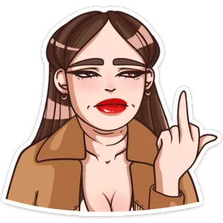 🖕 ddee91fd middle finger, offensive, gesture, woman, cartoon, rude telegram sticker