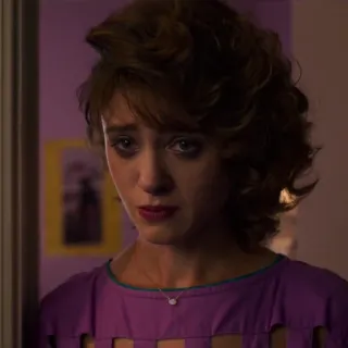 😞 05ba219c Nancy Wheeler Stranger Things Нэнси Уилер, Очень странные дела, грустный, плачет, 80-е telegram sticker