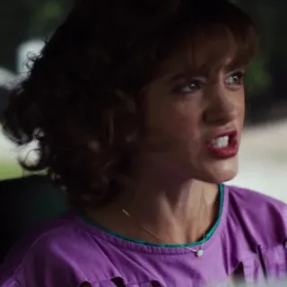 😫 5de3c20a Nancy Wheeler Stranger Things женщина, гнев, расстроен, злой, серьезный telegram sticker