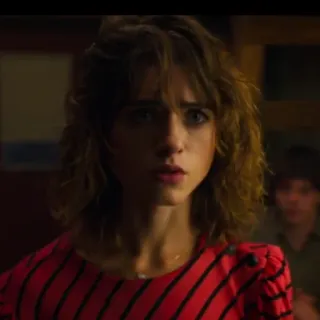 😟 a7dd459e Nancy Wheeler Stranger Things Нэнси Уилер, Очень странные дела, персонаж, портрет, телешоу, 80-е telegram sticker