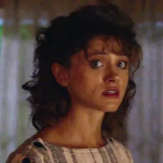 😕 e9e9ab38 Nancy Wheeler Stranger Things Нэнси Уилер, Очень странные дела, персонаж, портрет telegram sticker