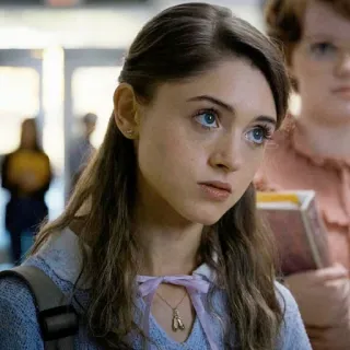 😕 ef0681b3 Nancy Wheeler Stranger Things Нэнси Уилер, Очень странные дела, Наталия Дайер, телевидение, портрет, женщина, персонаж telegram sticker