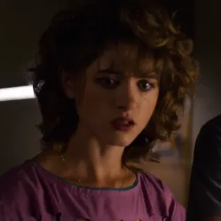 😧 fb81a308 Nancy Wheeler Stranger Things нэнси уиллер, очень странные дела, портрет, расстроен, серьезный, сериал telegram sticker