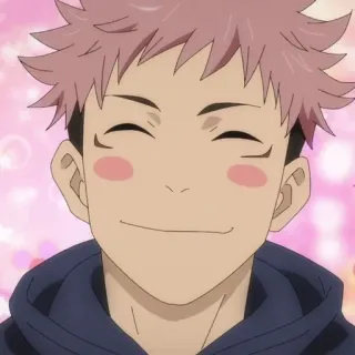 🤍 27734c53 Yuji Itadori Jujutsu Kaisen Anime, Mangá, Personagem, Sorrindo, Fofo telegram sticker