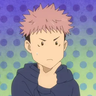 🤍 e838a2b0 Yuji Itadori Jujutsu Kaisen Anime, Mangá, Jujutsu Kaisen, Yuji Itadori, Pensando, Sério telegram sticker