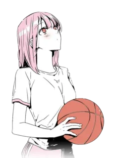 🏀 6decb7ed Anime meisje, Basketbal, Roze haar, Sport, Cartoon, Manga, Schooluniform telegram sticker