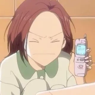 😣 1d5d49a0 アニメ, 女の子, 電話, 漫画, 表情 telegram sticker