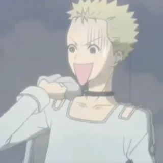 😀 a9dbd3a9 アニメ, 興奮, 叫び, 首輪, 若々しい telegram sticker