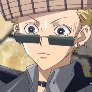 😳 bad2fffc アニメ, キャラクター, メガネ, 帽子, イヤリング telegram sticker