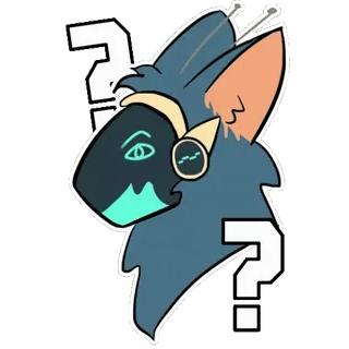 ❓ da19180c Протоген, Фурри, Вопросительный знак, Киборг, Антропоморфный, Животное, Стикер telegram sticker