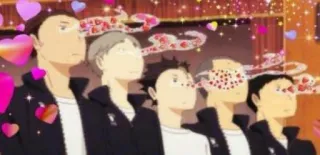 😍 22f70de7 anime, haikyuu, characters, friendship, hearts, team whatsapp sticker