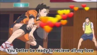 🧡 3bde8c78 You better be ready to recieve all my love anime, love, hearts, volleyball, sport, affection whatsapp sticker